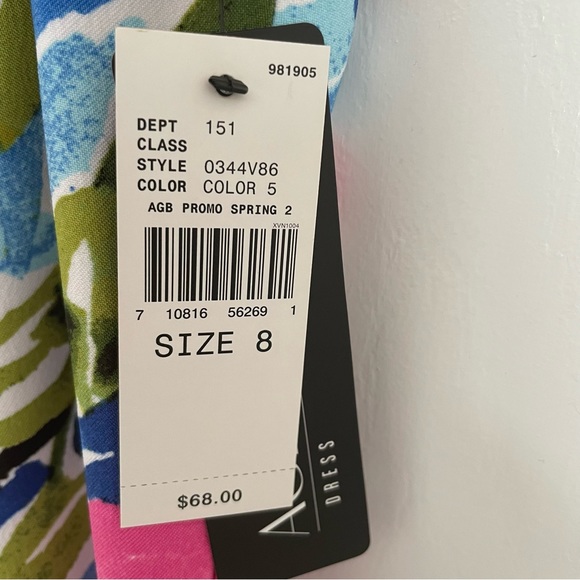 AGB Size 8 Multi Color Shift Sleeveless Dress NWT - Picture 6 of 7